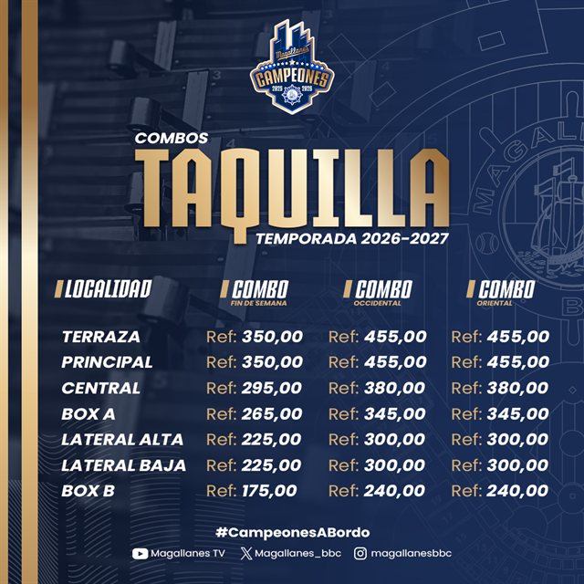 Combos de taquilla, temporada 2026-2027: precios por localidad